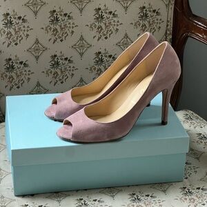 Like NEW! Butter.  Dusty Pink suede  Peep-Toe Heels